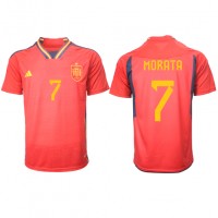 Spanien Alvaro Morata #7 Replika Hemmatröja VM 2022 Kortärmad